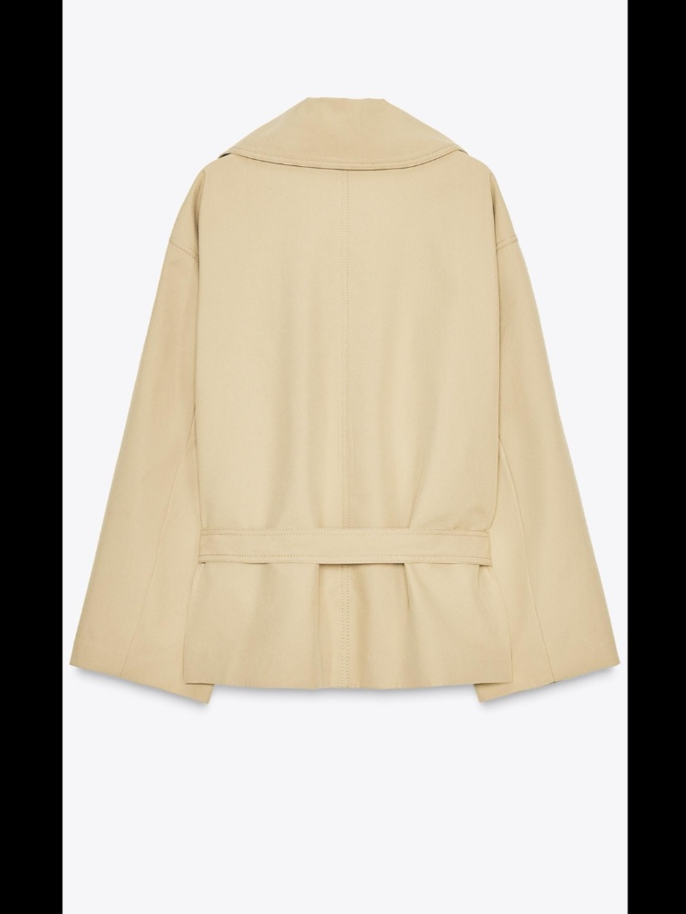 Zara Tan Belted Short Trench Coat - Picture 4 of 8